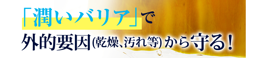 「潤いバリア」で外的要因（乾燥、雑菌等）から守る！