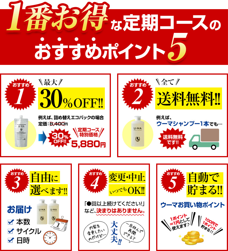 1番お得な定期コースのおすすめポイント5