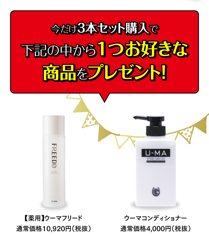 今だけ3本セット購入で下記の中から1つお好きな商品をプレゼント!