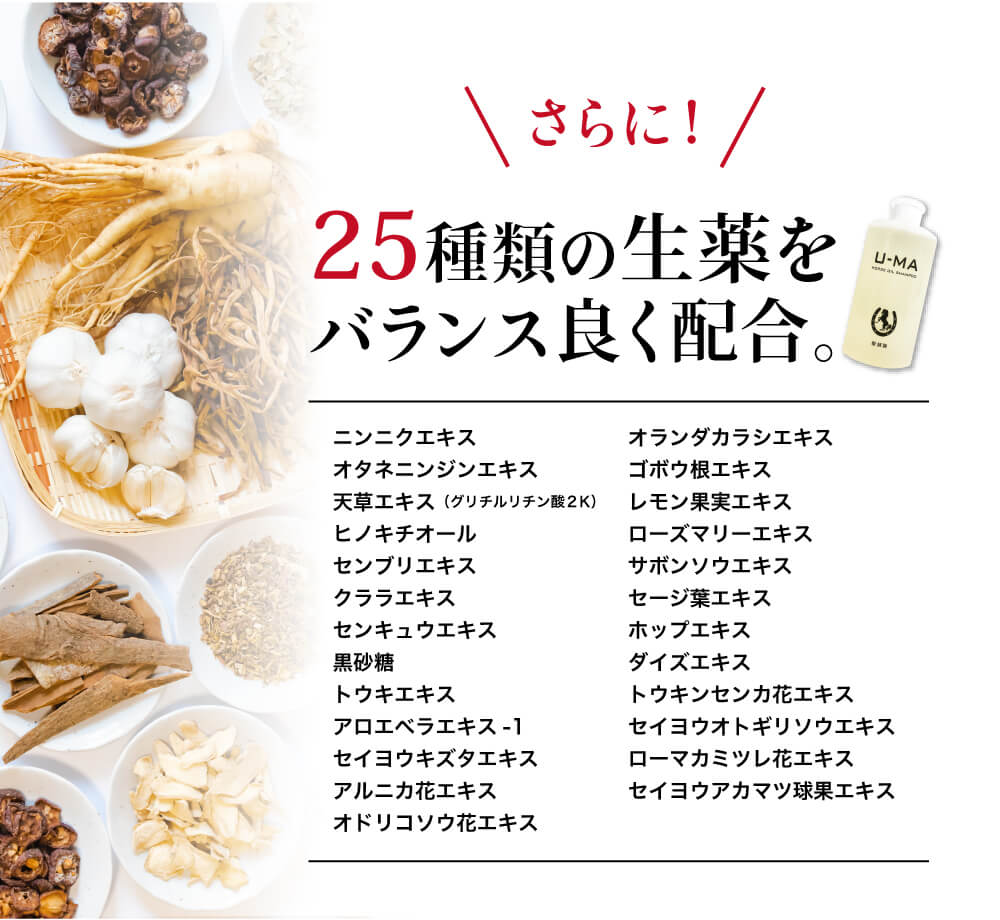 さらに!25種類の生薬をバランス良く配合。