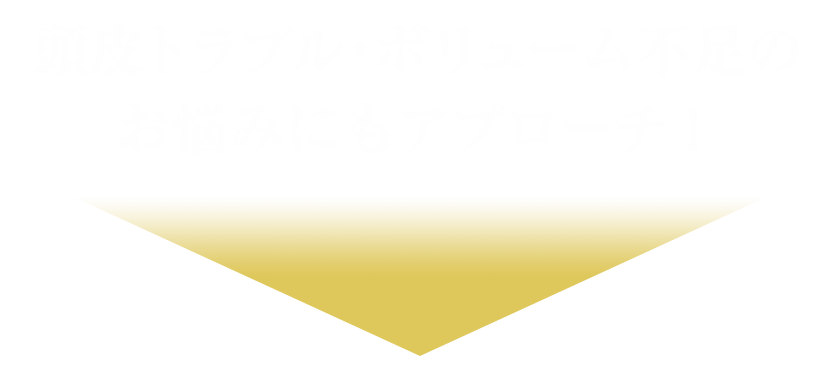 薄毛・ボリューム不足のお悩みにもアプローチ！
