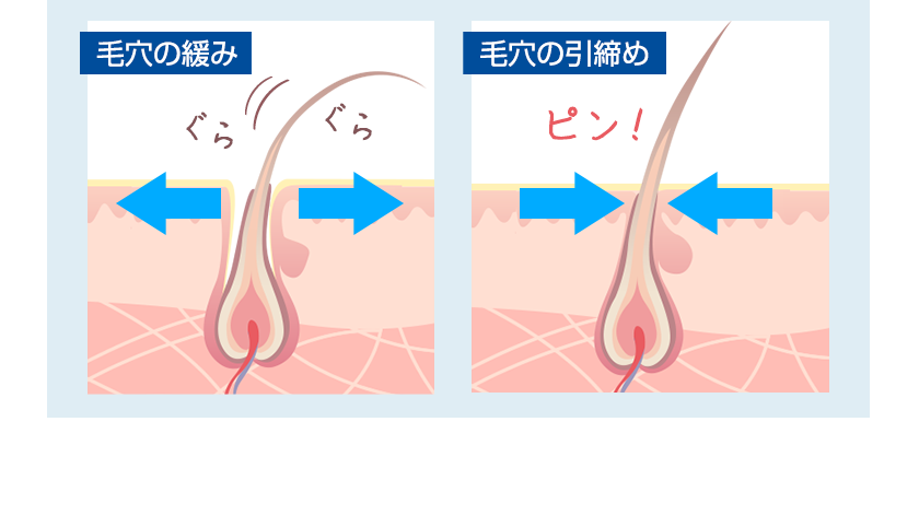 毛穴のゆるみ／毛穴の引き締め