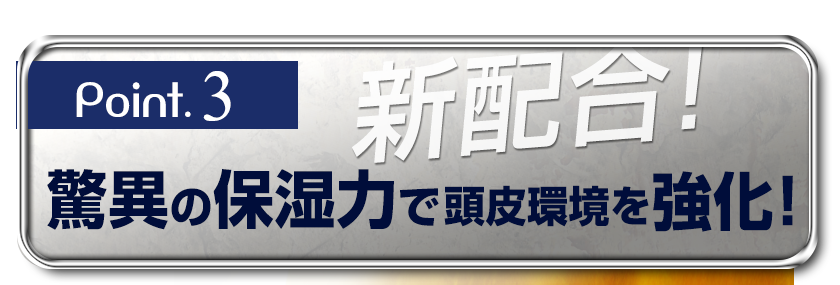 [Point.3]新配合！「驚異の保湿力で頭皮環境を強化！」