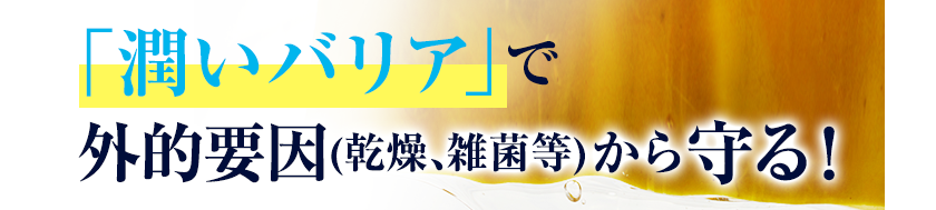 「潤いバリア」で外的要因（乾燥、雑菌等）から守る！