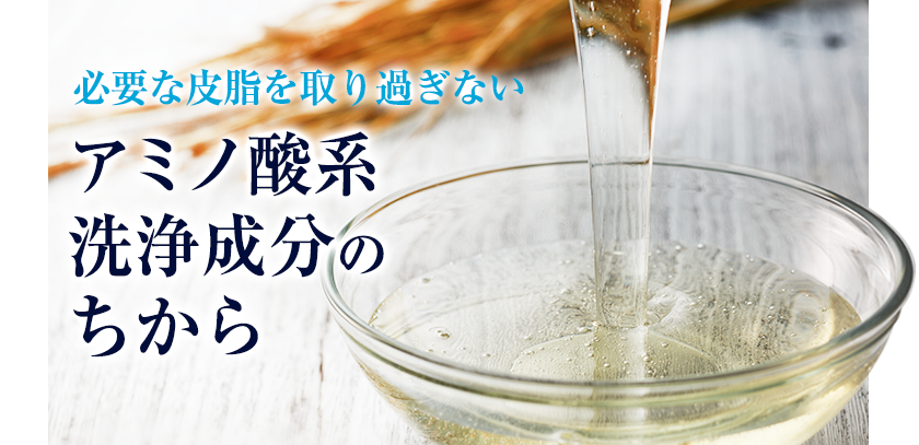 必要な皮脂を取り過ぎない、アミノ酸系洗浄成分の
ちから