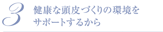 3 健康な頭皮づくりの環境をサポートするから