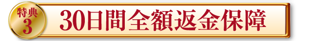 30日間全額返金保障