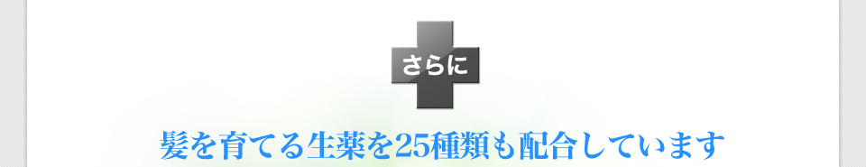 さらに　髪を育てる生薬を25種類も配合しています