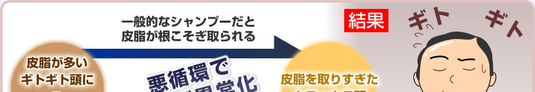 一般的なシャンプーで洗浄した場合