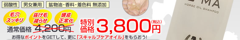 こうね馬油がたっぷり入った頭皮専用馬油シャンプー　ウーマシャンプー