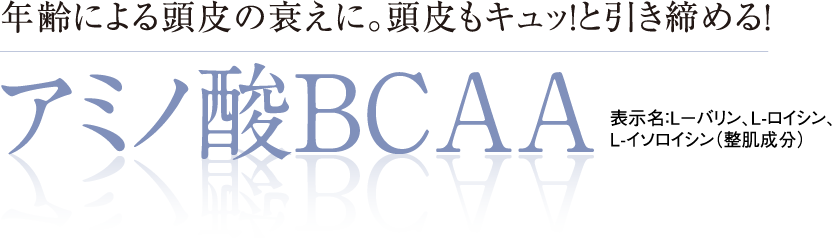 年齢による頭皮の衰えに。頭皮もキュッ！と引き締める！アミノ酸ＢＣＡＡ