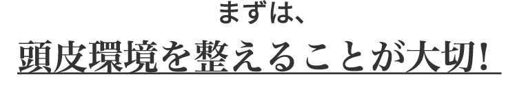 まずは、頭皮環境を整えることが大切！