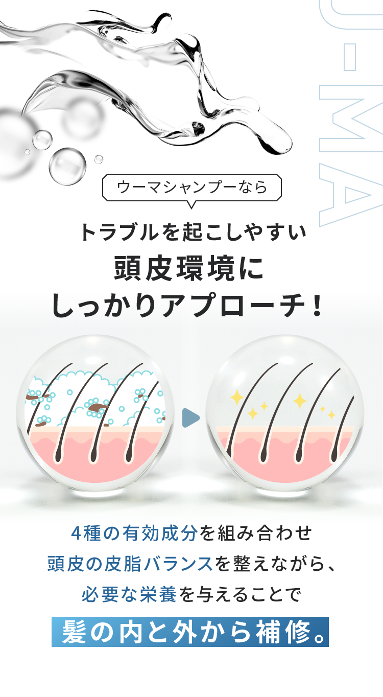 ウーマシャンプーならトラブルを起こしやすい頭皮環境にしっかりアプローチ！