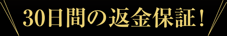 30日間の返金保証!