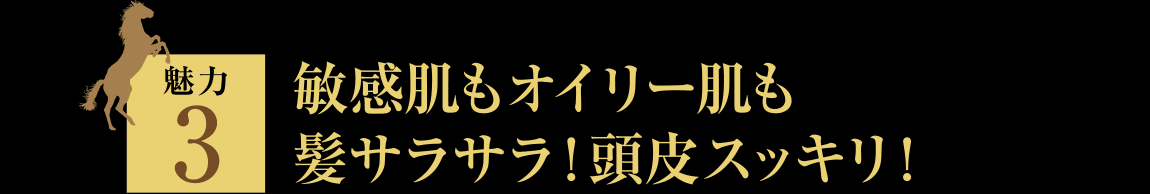 魅力3.敏感肌もオイリー肌も髪サラサラ！頭皮スッキリ!